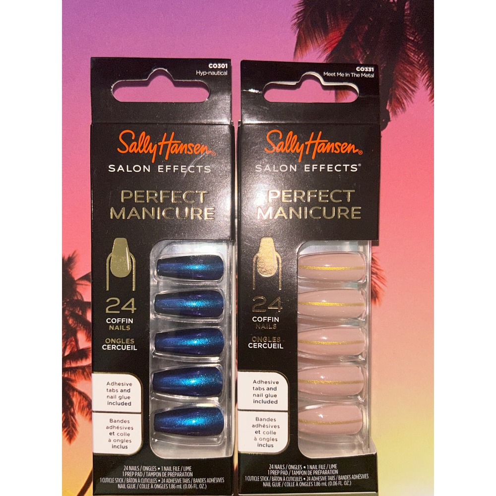 Sally Hansen Perfect Manicure Coffin Nails Hyp-Nautical + Meet Me in The Metal